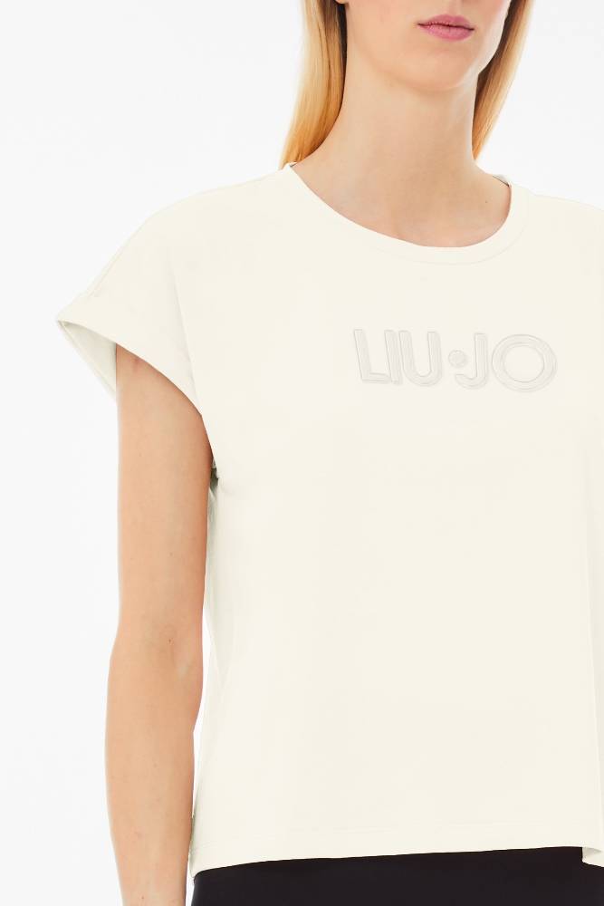 LIU JO COTTON T-SHIRT WITH LOGO