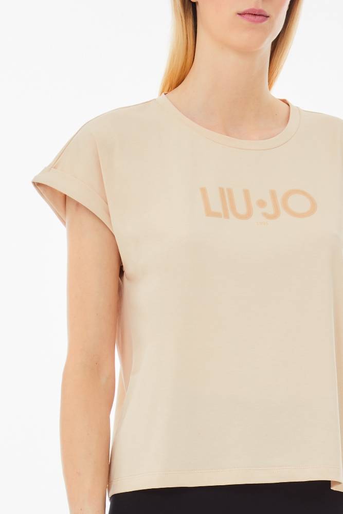 LIU JO COTTON T-SHIRT WITH LOGO