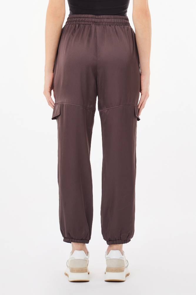 LIU JO SATIN EFFECT CARGO TOUSERS