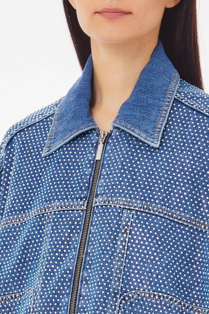 LIU JO DENIM JACKET WITH RHINESTONES