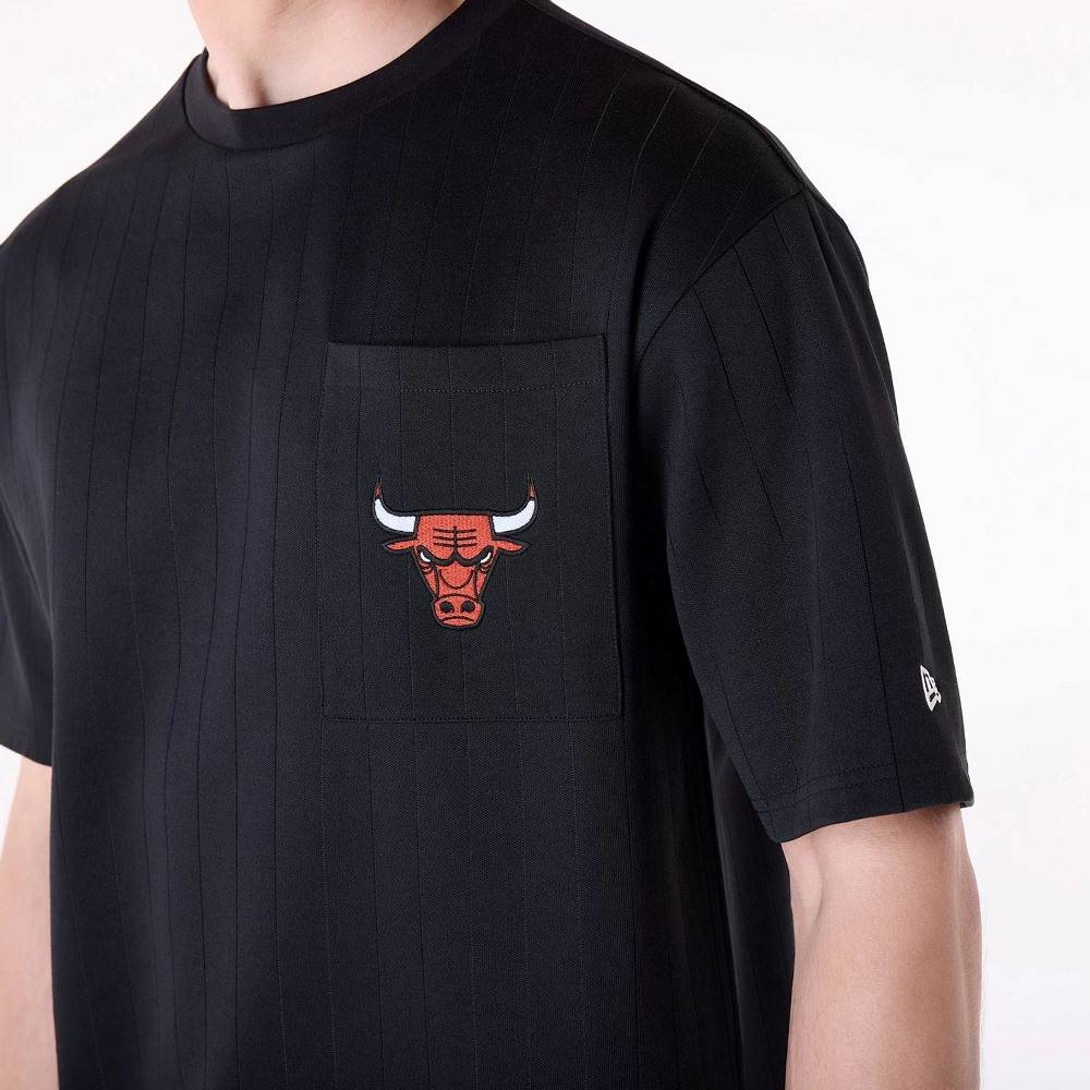 NEW ERA NBA PINSTRIPE OS TEE CHICAGO BULLS