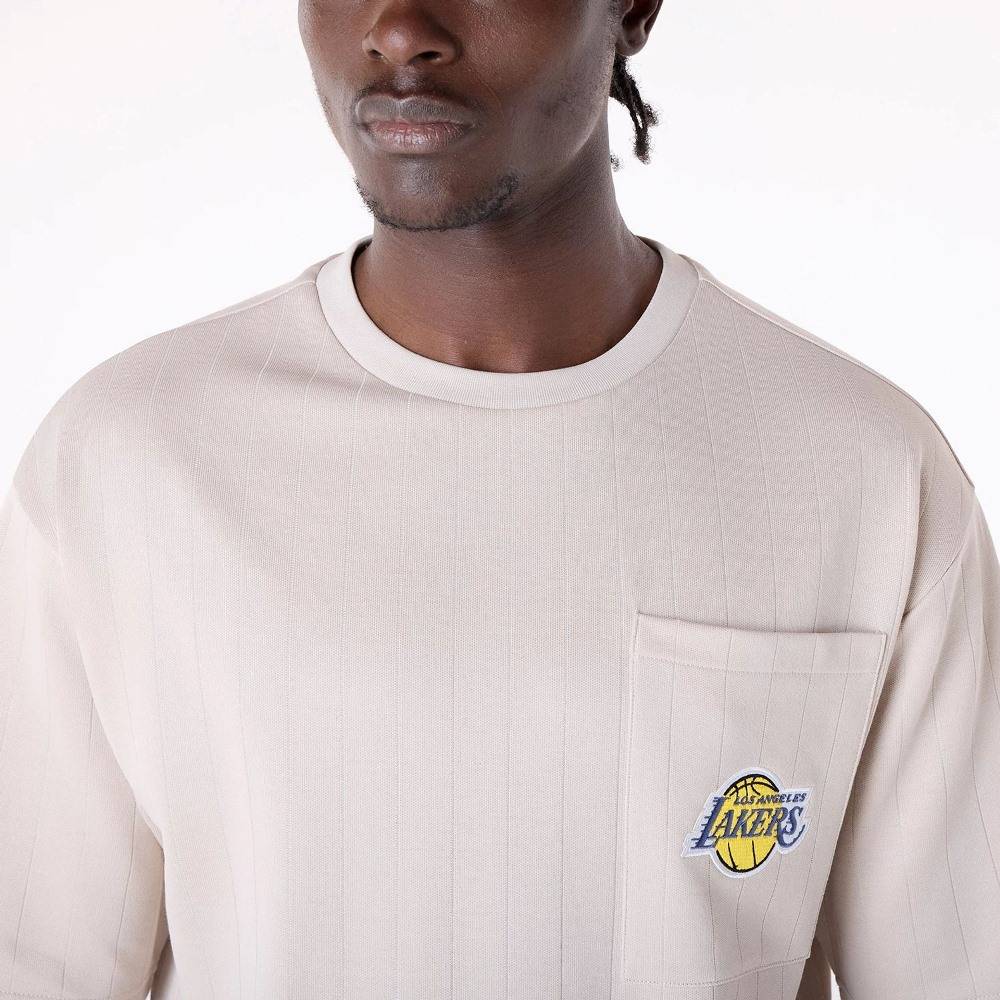 NEW ERA NBA PINSTRIPE OS TEE LOS ANGELES LAKERS