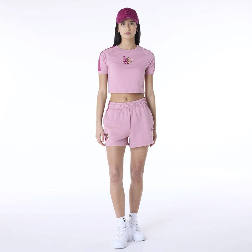 NEW ERA WMNS MLB FLORAL CROP TEE LOS ANGELES DODGERS