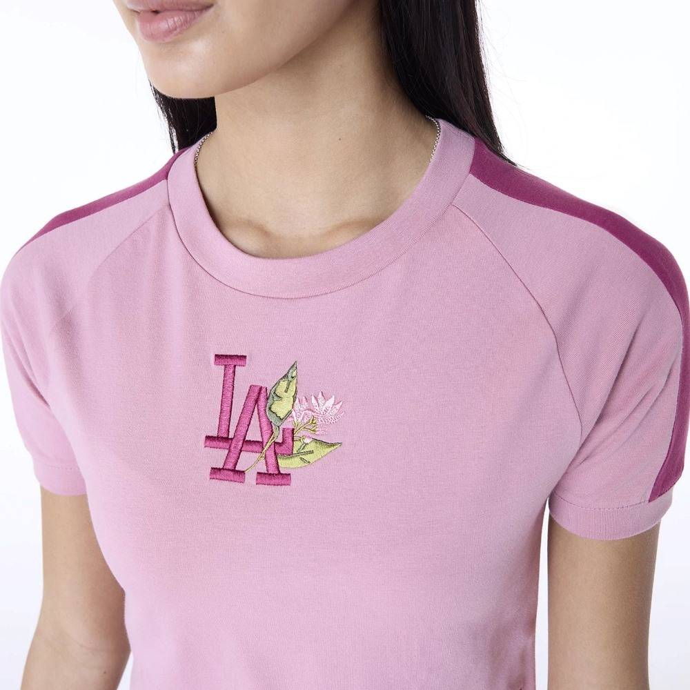 NEW ERA WMNS MLB FLORAL CROP TEE LOS ANGELES DODGERS