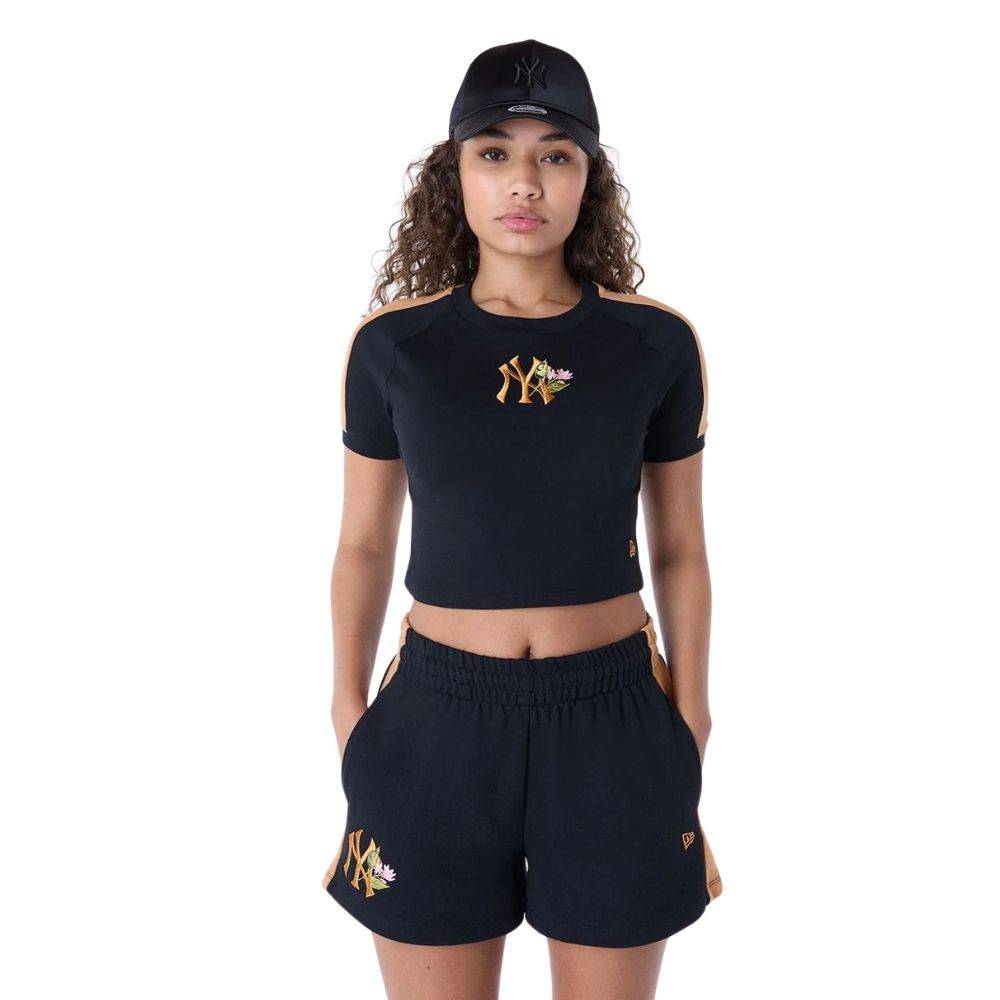 NEW ERA WMNS MLB FLORAL CROP TEE NEW YORK YANKEES