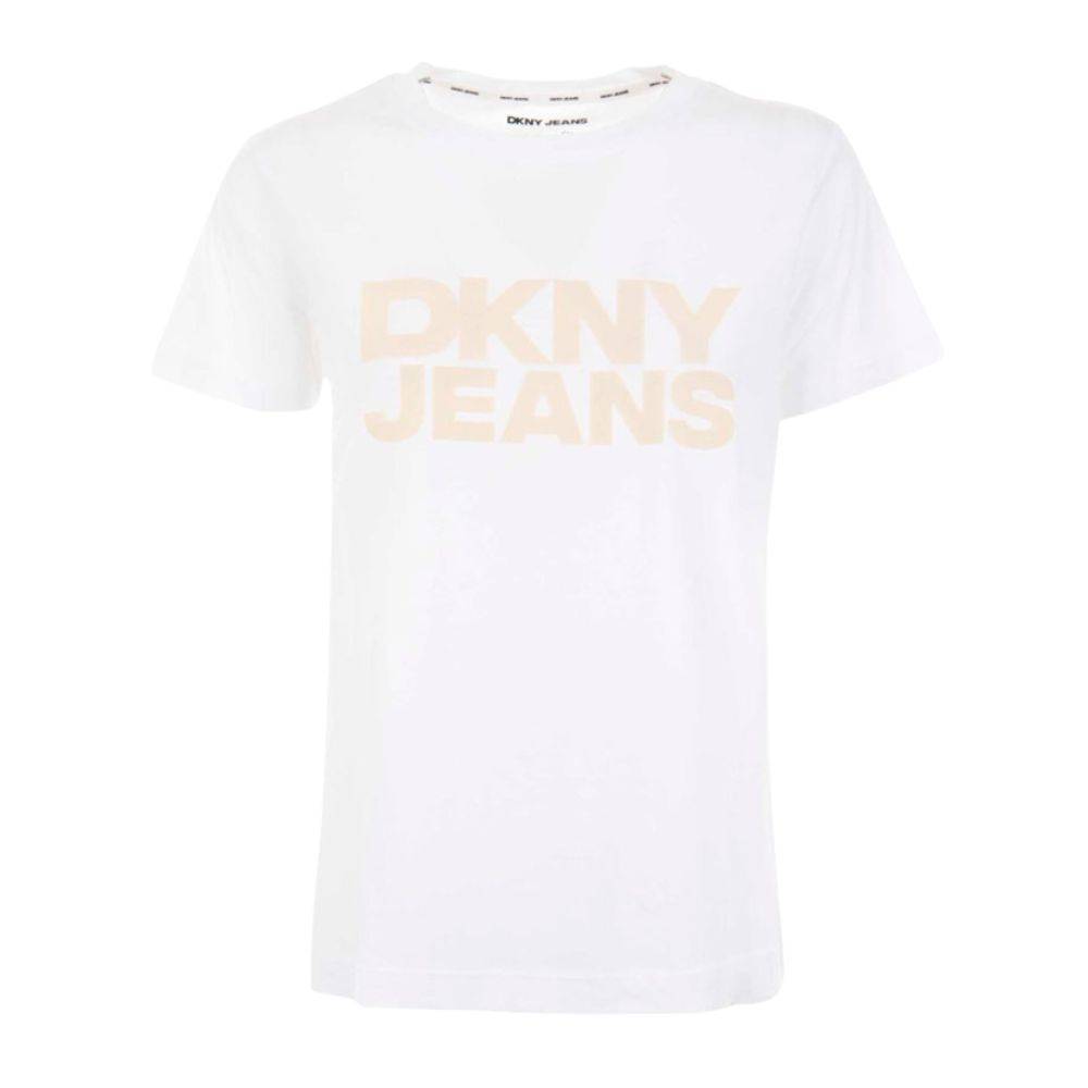 DKNY FLOCKED LOGO CREW NECK TEE