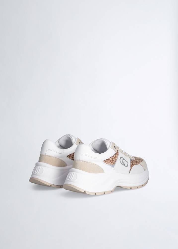 LIU JO EVA 02 - SUEDE MONOGRAM SNEAKERS