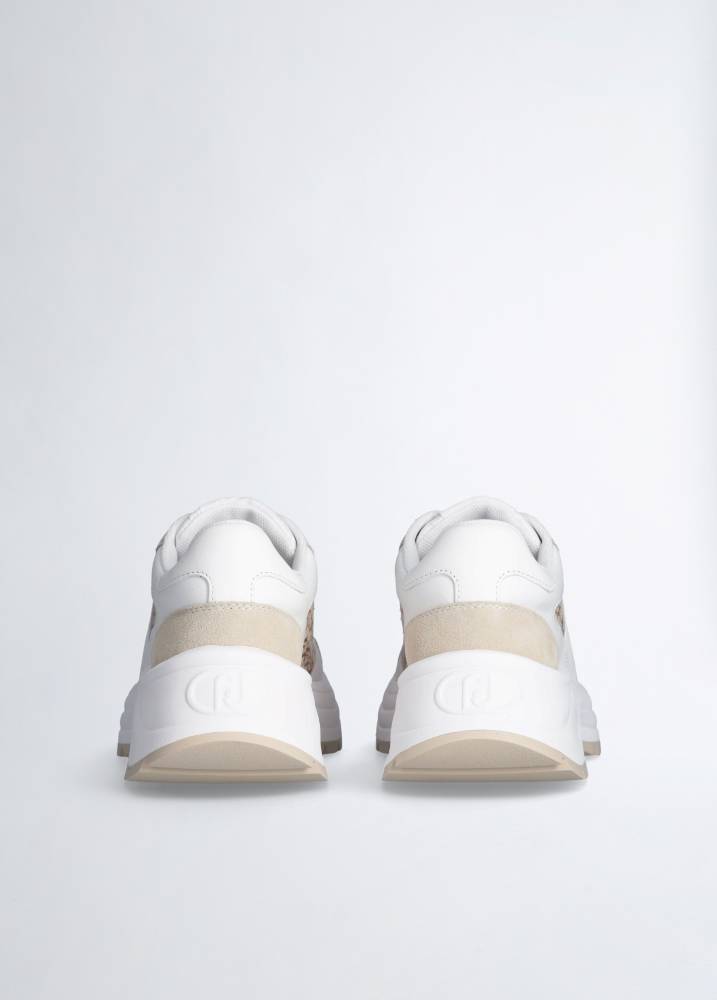 LIU JO EVA 02 - SUEDE MONOGRAM SNEAKERS