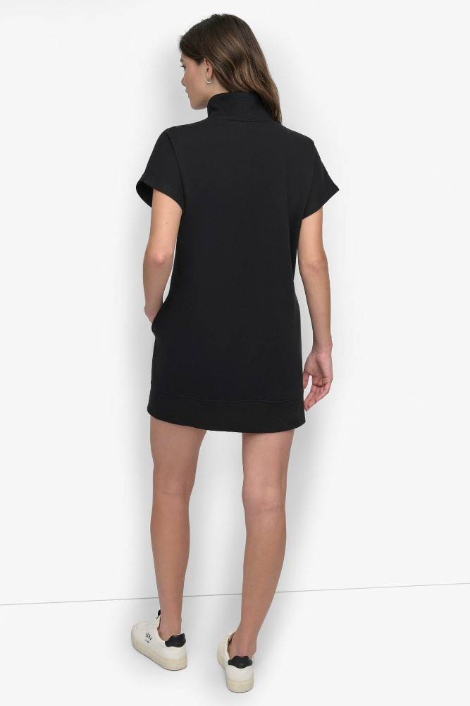 DKNY MINI STUD LOGO HALF ZIP SNEAKER DRESS