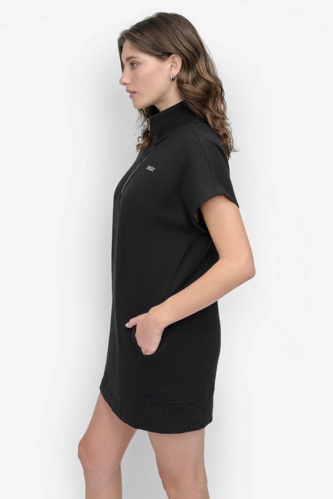 DKNY MINI STUD LOGO HALF ZIP SNEAKER DRESS
