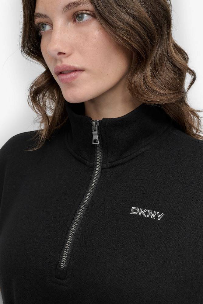 DKNY MINI STUD LOGO HALF ZIP SNEAKER DRESS