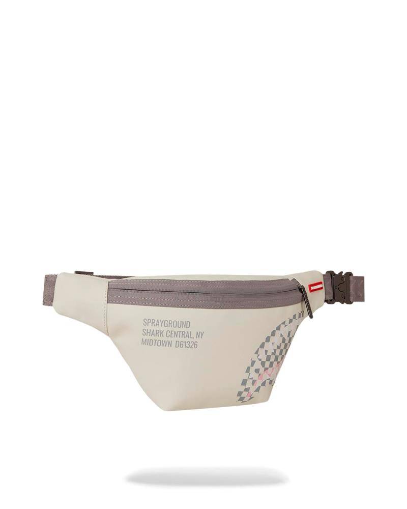 SPRAYGROUND CREAM CHECK SHARK CENTRAL SAVVY CROSS-BODY