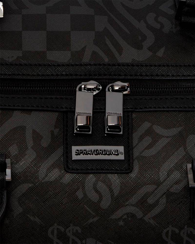 SPRAYGROUND 3AM CHECK PATTERN LARGE DUFFLE