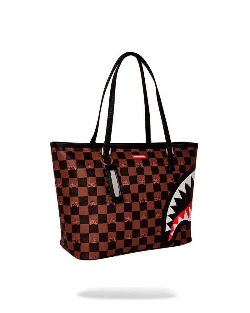 SPRAYGROUND PEEKING CHARACTER CHECK TOTE