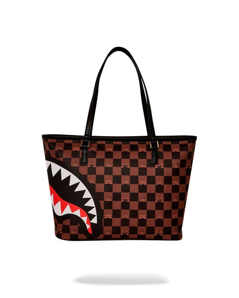 SPRAYGROUND PEEKING CHARACTER CHECK TOTE