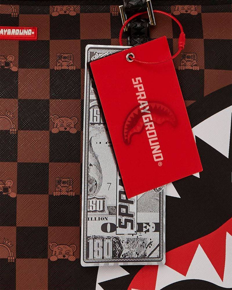SPRAYGROUND PEEKING CHARACTER CHECK TOTE