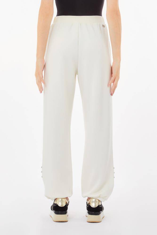 LIU JO SCUBA TROUSERS WITH BEJEWELLED DETAILS