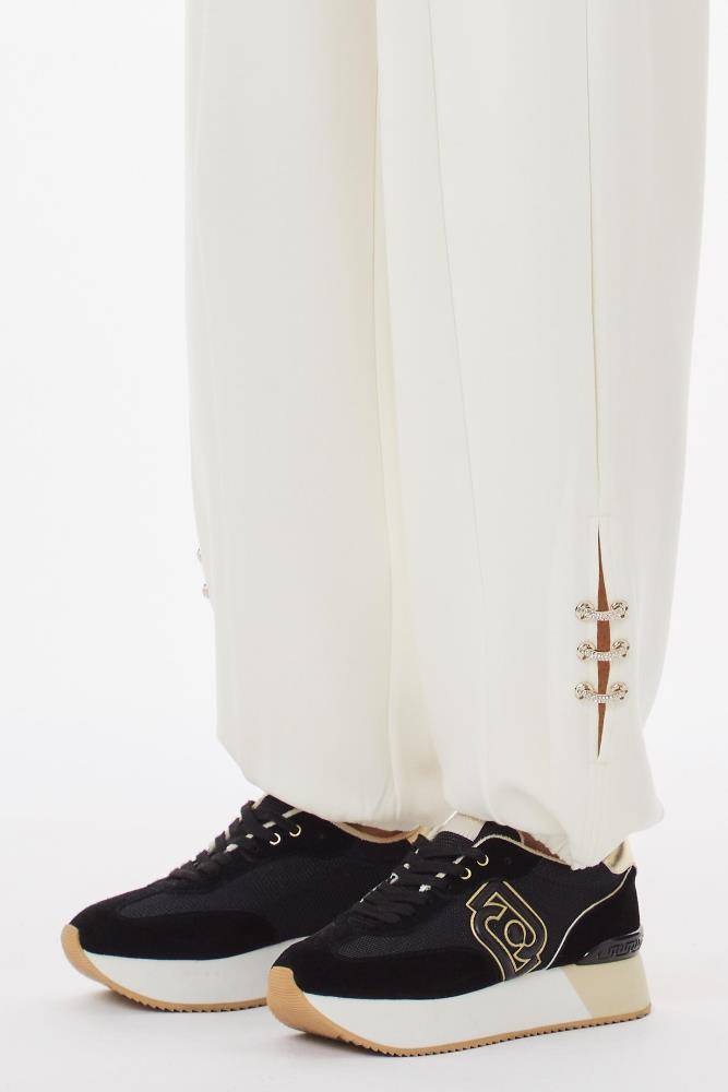 LIU JO SCUBA TROUSERS WITH BEJEWELLED DETAILS