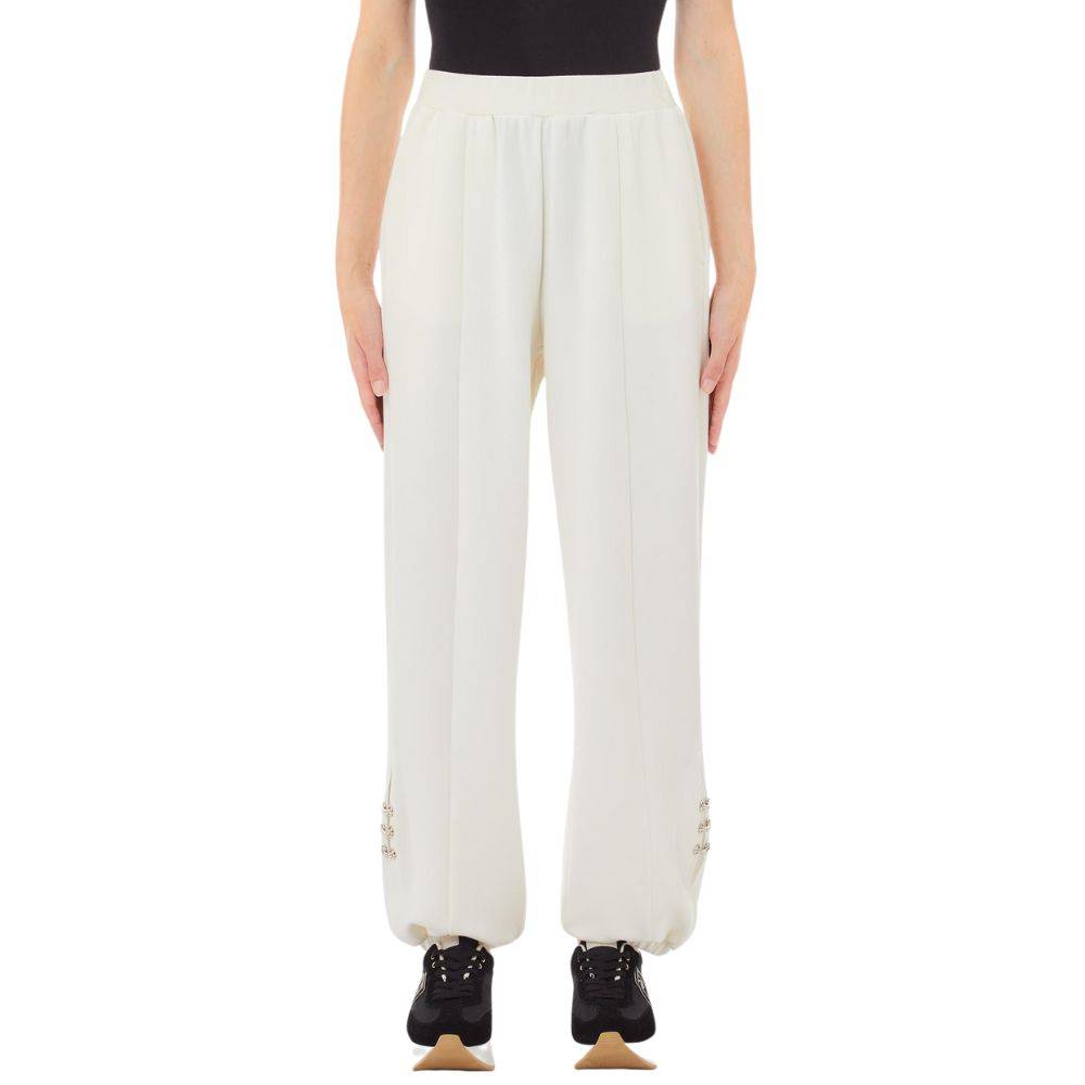 LIU JO SCUBA TROUSERS WITH BEJEWELLED DETAILS