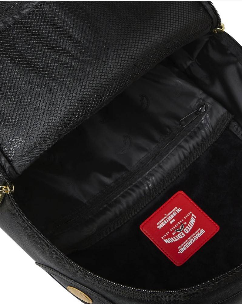 GOLD STRIPES BLACK BACKPACK