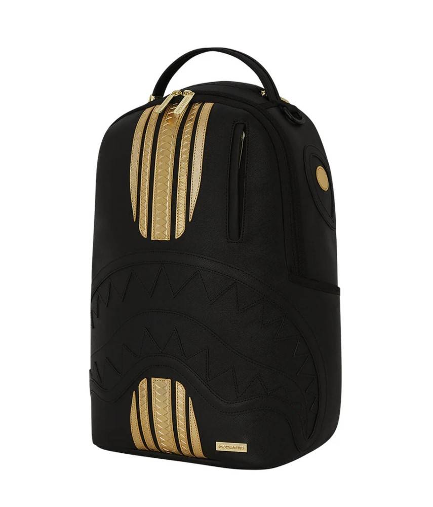 GOLD STRIPES BLACK BACKPACK