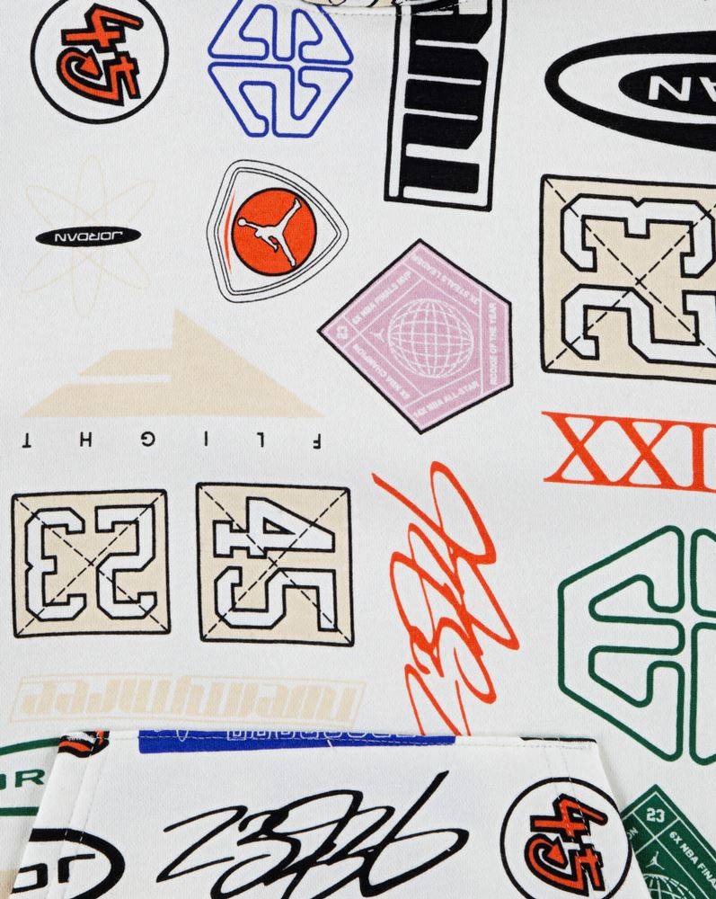 NIKE JORDAN BOYS MJ ESSENTIALS AOP FLC PO