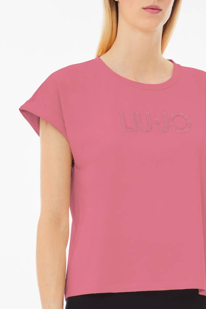 LIU JO COTTON T-SHIRT WITH LOGO