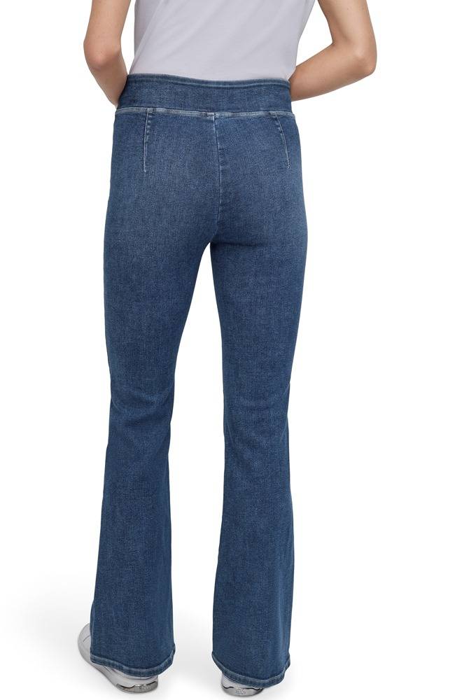 DKNY HIGH RISE PULL ON FLARE DENIM PANT