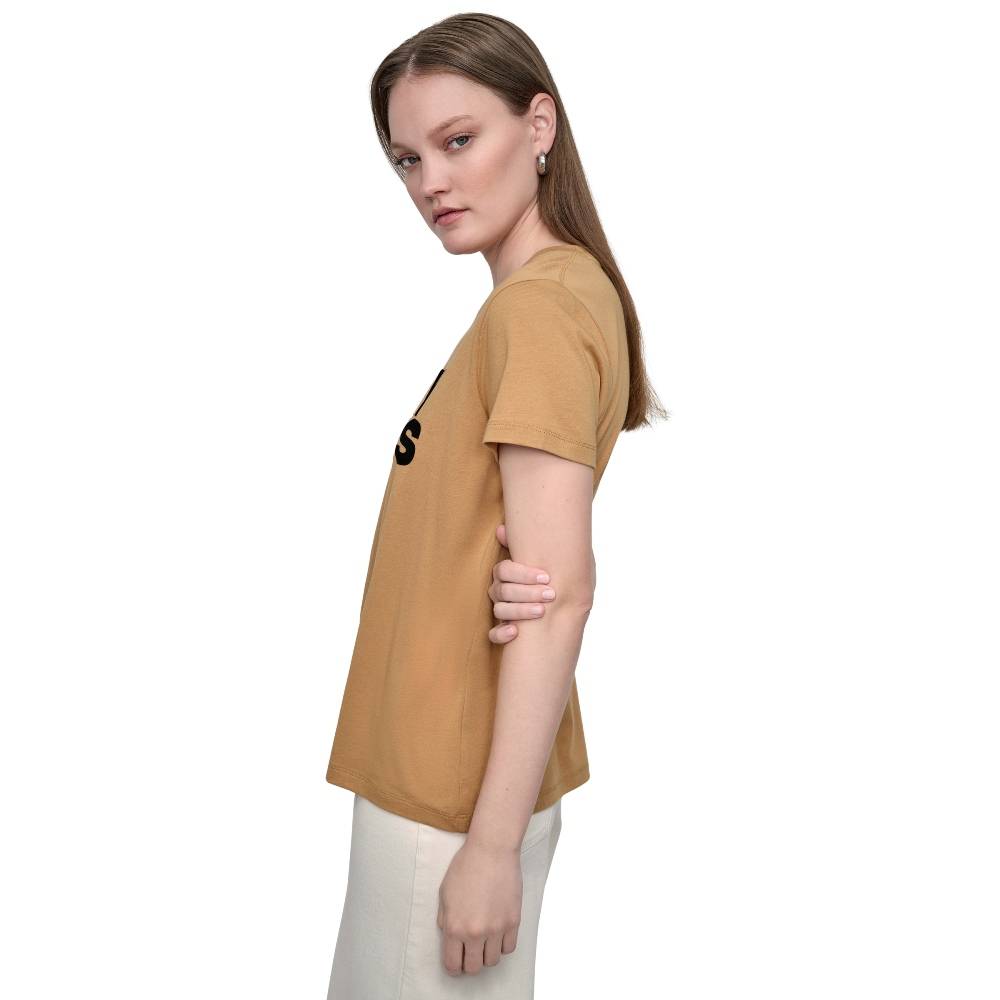 DKNY FLOCKED LOGO CREW NECK TEE