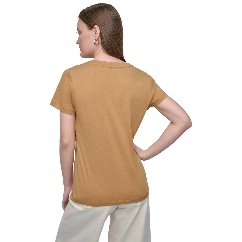 DKNY FLOCKED LOGO CREW NECK TEE