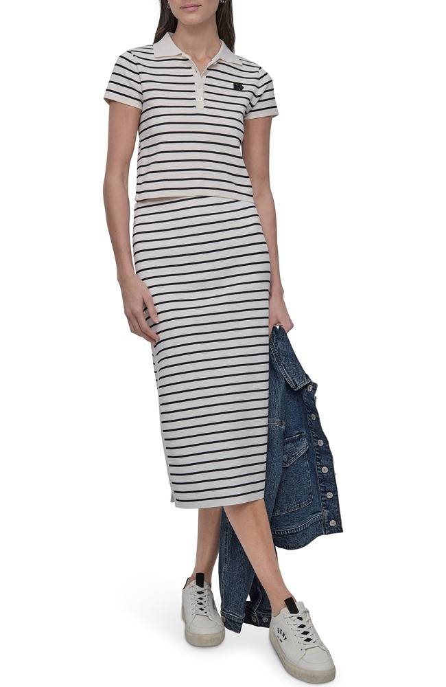 DKNY STRIPE POLO TEE