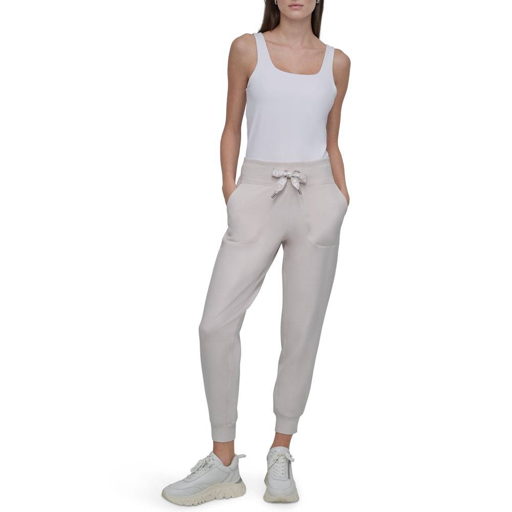 DKNY HIGH-RISE LOGO DRAWSTRING JOGGER