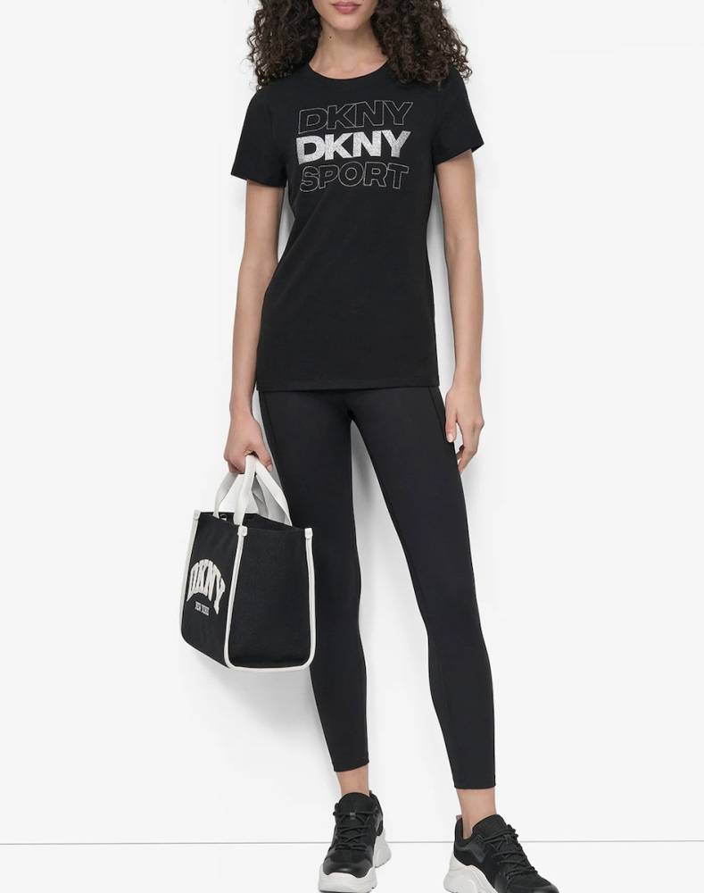 DKNY EMBELLISHED LOGO TEE