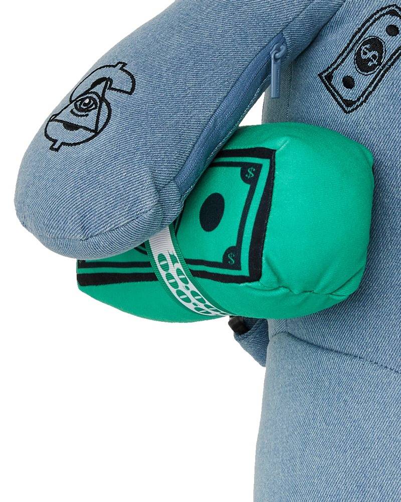 SPRAYGROUND DENIM SHARK MONEYBEAR TEDDY BEAR BACKPACK