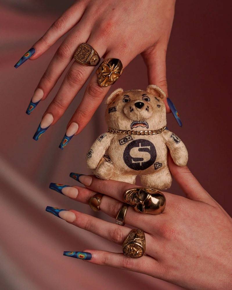 SPRAYGROUND GOLD MYSTERY BEAR BAG CLIP