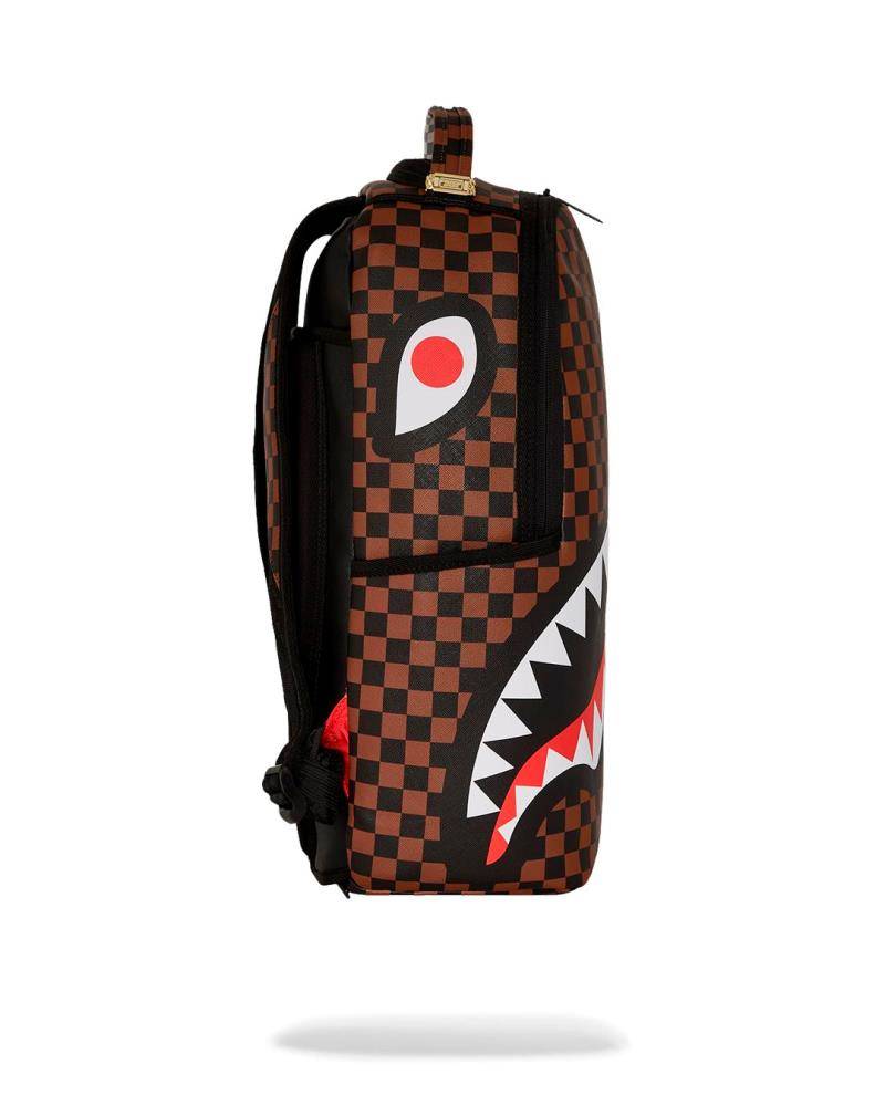 SPRAYGROUND SPLIT BROWN AND CREAM CHECK BACKPACK