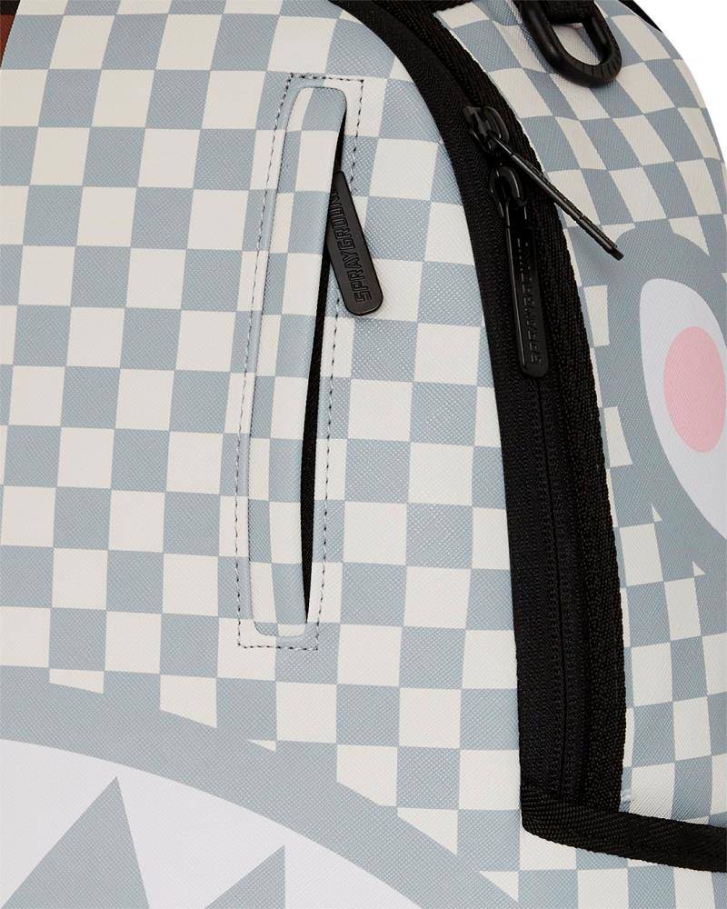 SPRAYGROUND SPLIT BROWN AND CREAM CHECK BACKPACK