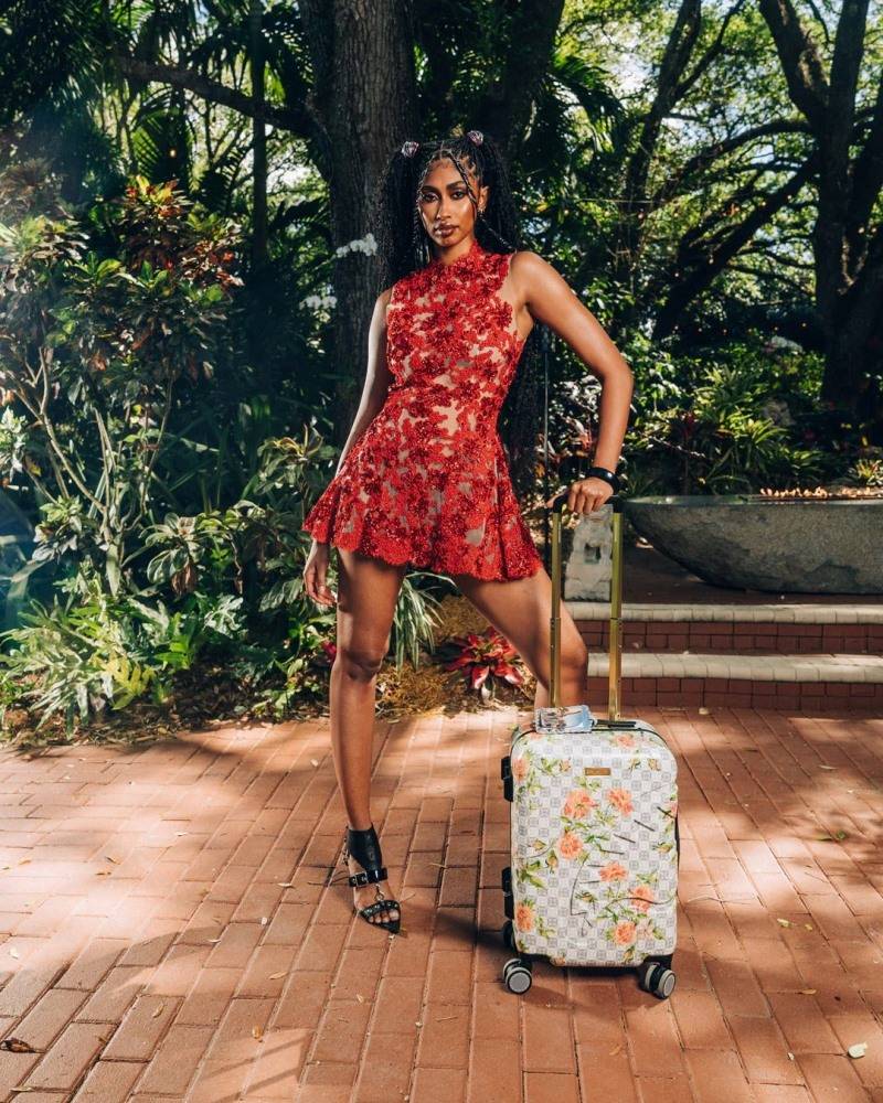 SPRAYGROUND AI FLORAL CARRY-ON LUGGAGE