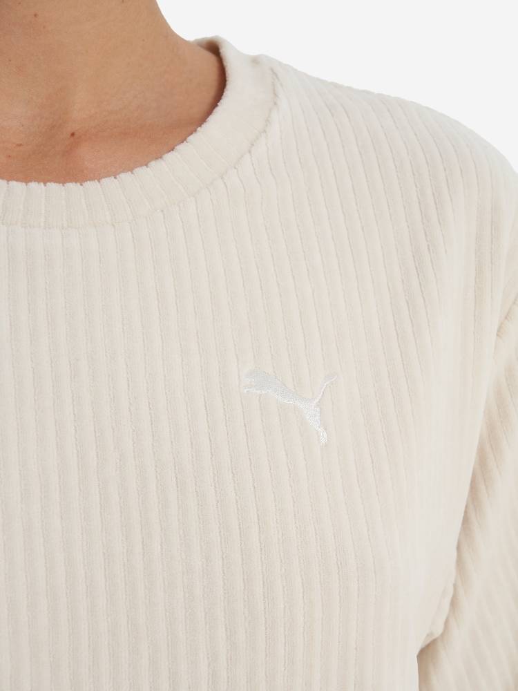 PUMA ESS ELEVATED RELAXED VELOUR RIB TEE