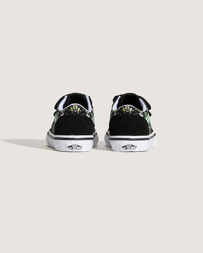 VANS TODDLER OLD SKOOL VELCRO SHOES (1-4 YEARS)