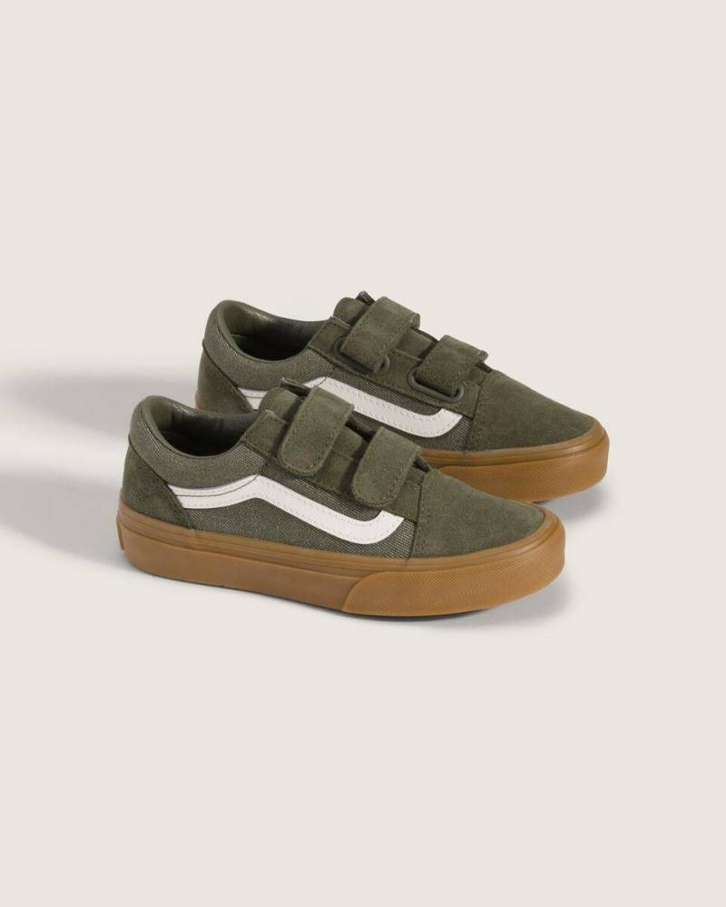 VANS LITTLE KIDS OLD SKOOL VELCRO DENIM SHOES