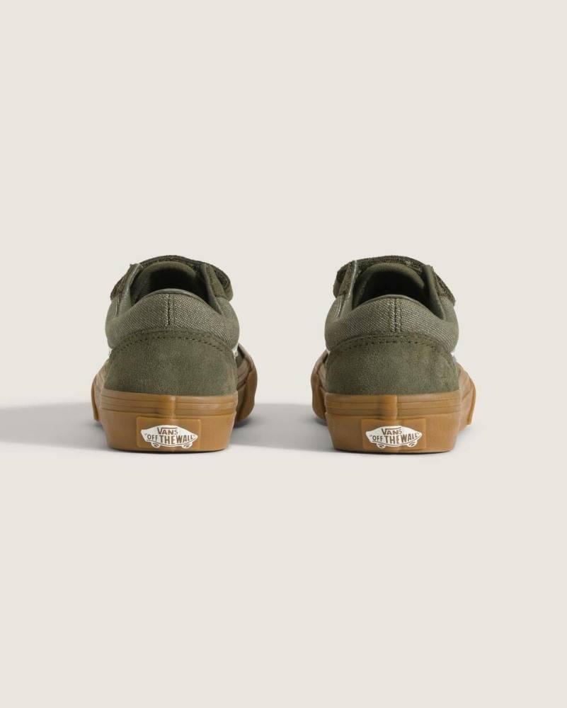 VANS LITTLE KIDS OLD SKOOL VELCRO DENIM SHOES