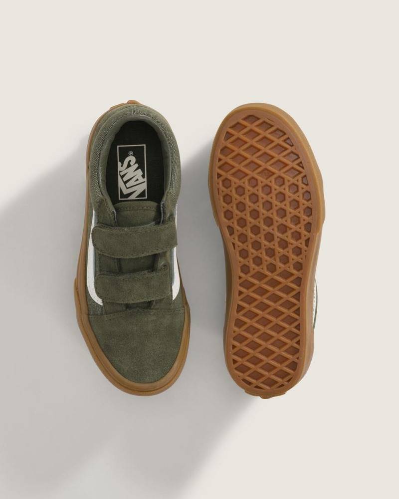 VANS LITTLE KIDS OLD SKOOL VELCRO DENIM SHOES