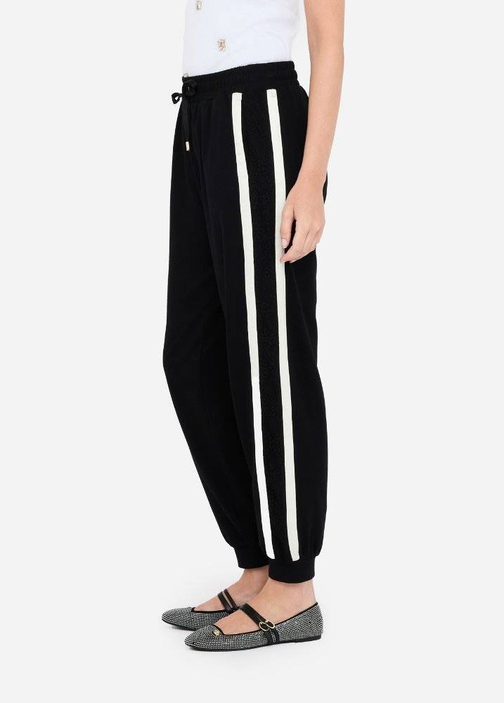 LIU JO PLUSH JOGGING TROUSERS WITH LACE