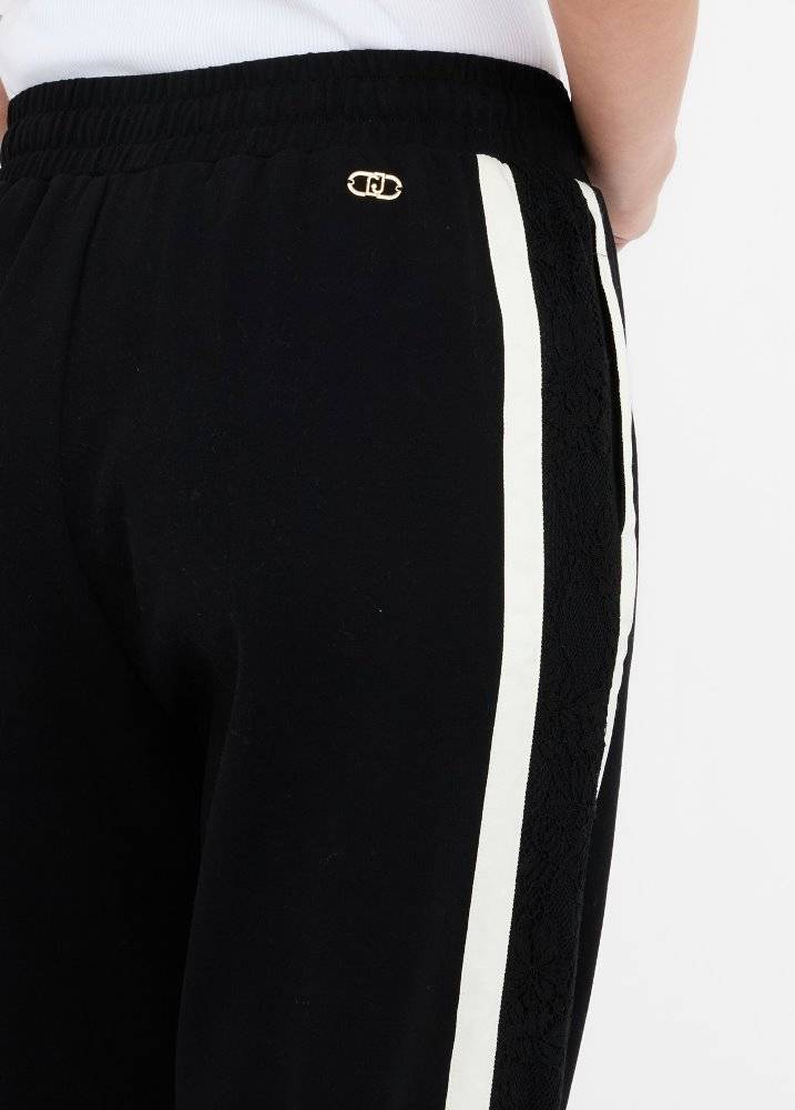 LIU JO PLUSH JOGGING TROUSERS WITH LACE