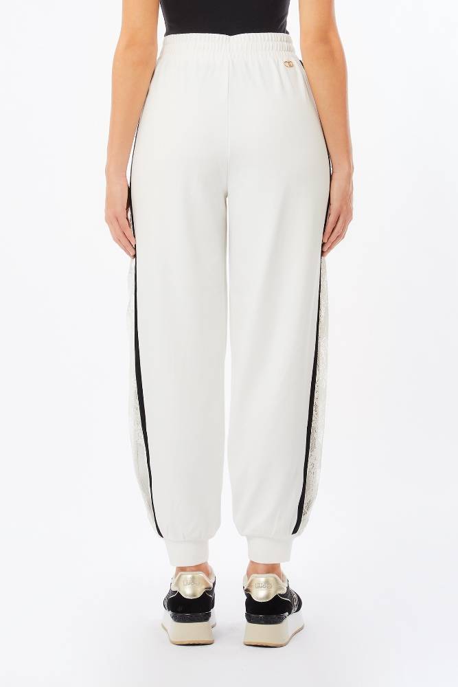 LIU JO PLUSH JOGGING TROUSERS WITH LACE