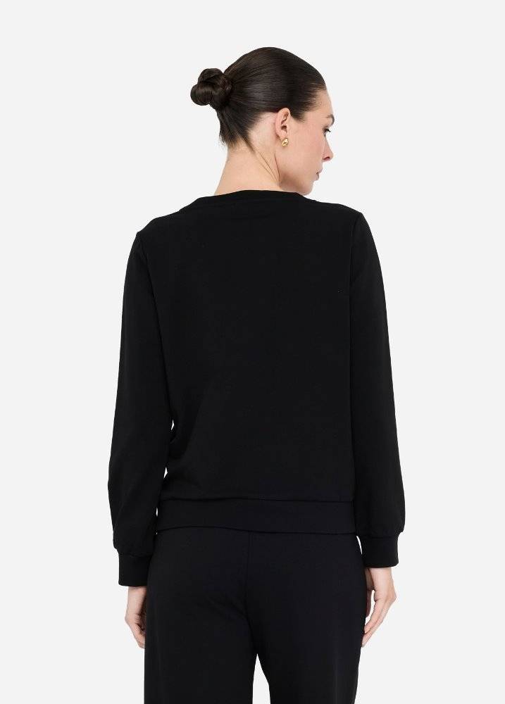 LIU JO SWEATSHIRT WITH FLORAL EMBROIDERY