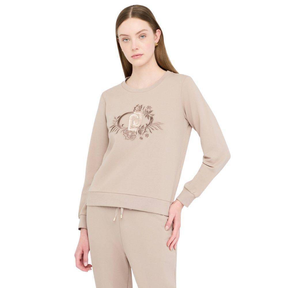 LIU JO SWEATSHIRT WITH FLORAL EMBROIDERY