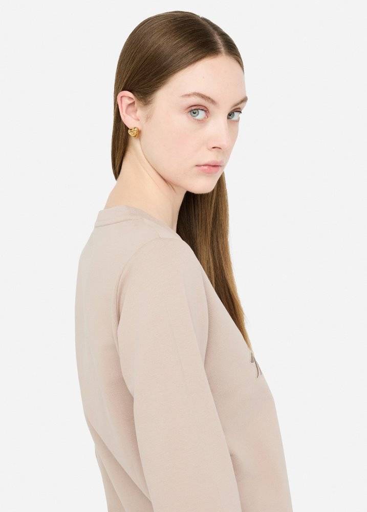 LIU JO SWEATSHIRT WITH FLORAL EMBROIDERY