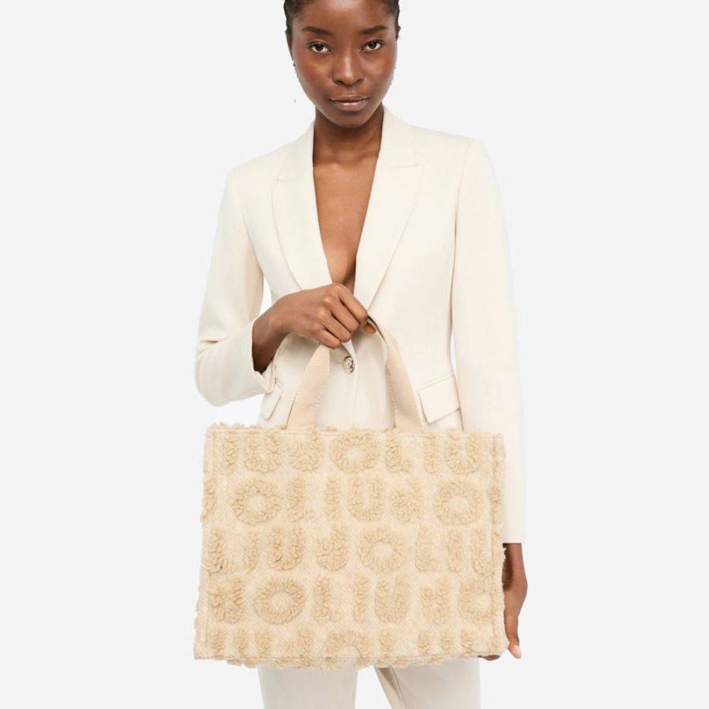 LIU JO LARGE WOOL-BLEND SHOPPING BAG